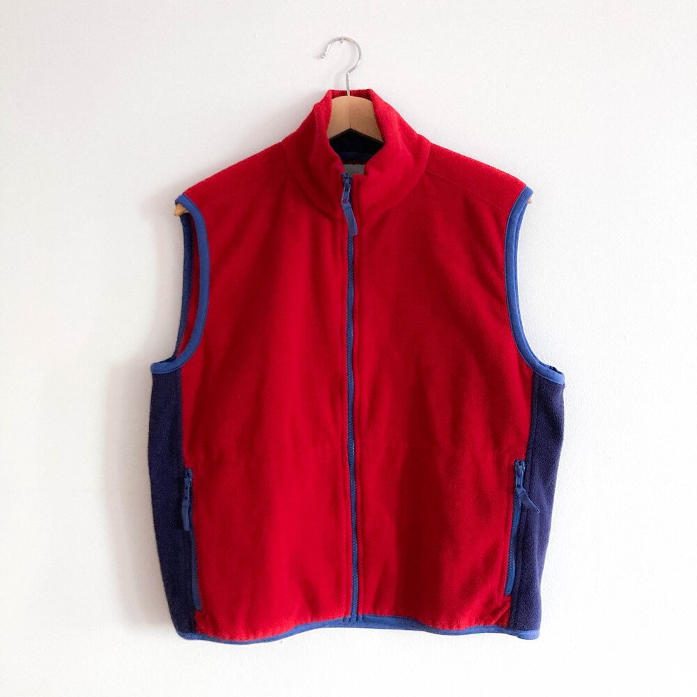 Vintage Red and Blue Penman’s Colour Block Fleece Zip Up Vest